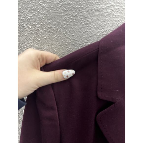 Sag Harbor Womens Blazer Size 6 Purple Pure Wool Three Button Up - Picture 3 of 12